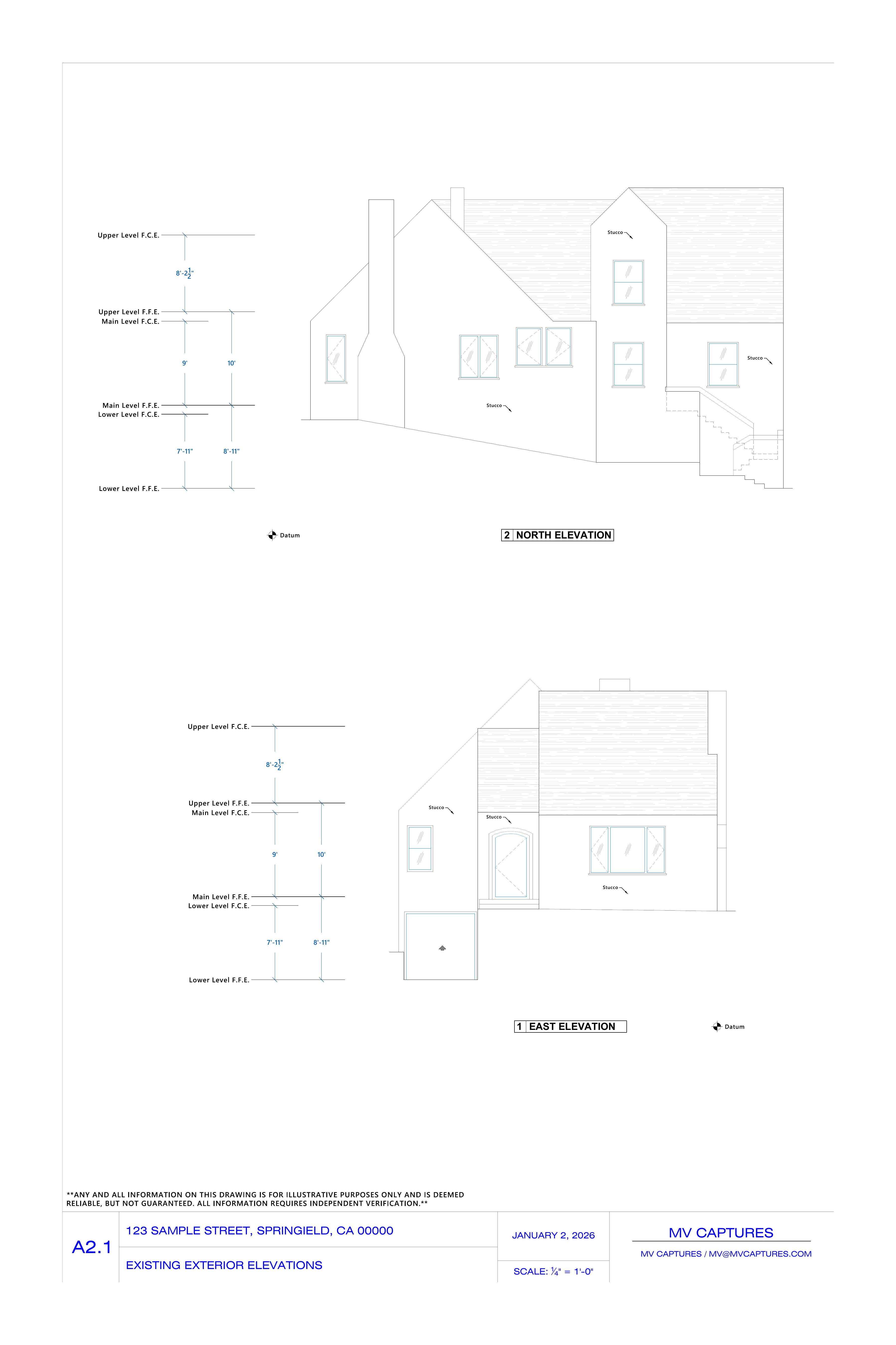 East and north elevations